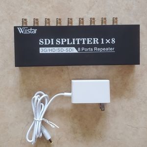 Wiistar SDI Splitter 1x8, 1 in 8 out Supports SD/HD/3G-SDI  8 Ports Repeater
